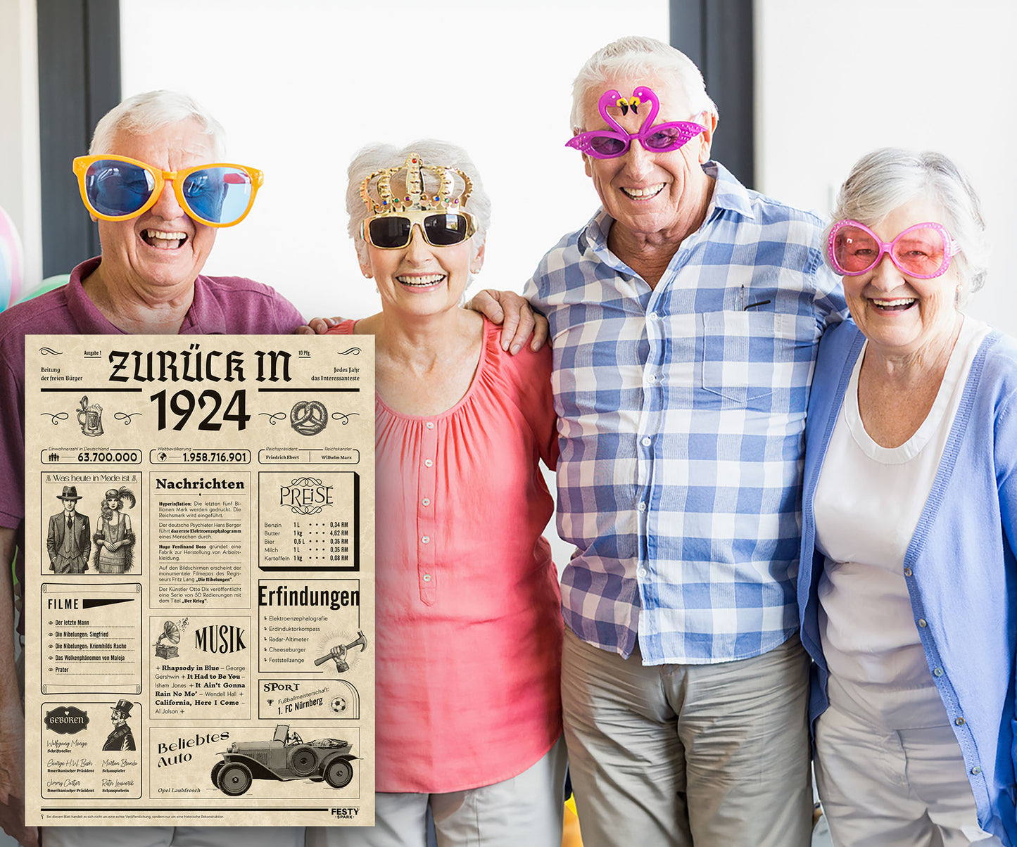 Geburtstagskarte zum 102. Geburtstag 1924 – Geschenk für Frauen und Männer