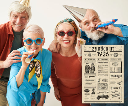 Geburtstagskarte zum 100. Geburtstag 1926 – Geschenk für Frauen und Männer