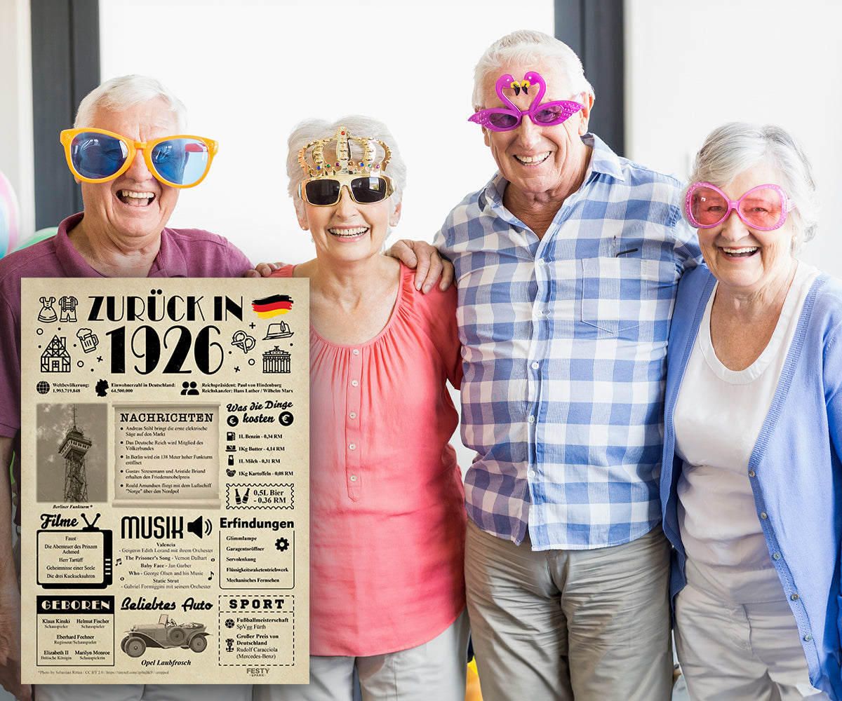 Geburtstagskarte zum 100. Geburtstag 1926 – Geschenk für Frauen und Männer