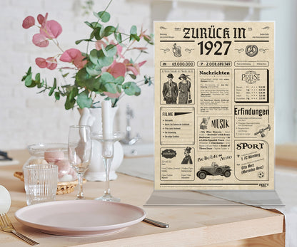 Geburtstagskarte zum 99. Geburtstag 1927 – Geschenk für Frauen und Männer