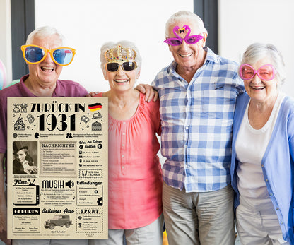 Geburtstagskarte zum 95. Geburtstag 1931 – Geschenk für Frauen und Männer