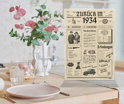 Geburtstagskarte zum 92. Geburtstag 1934 – Geschenk für Frauen und Männer