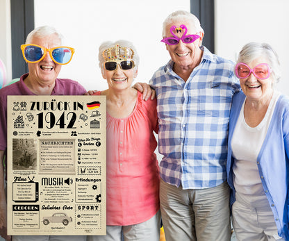 Geburtstagskarte zum 84. Geburtstag 1942 – Geschenk für Frauen und Männer