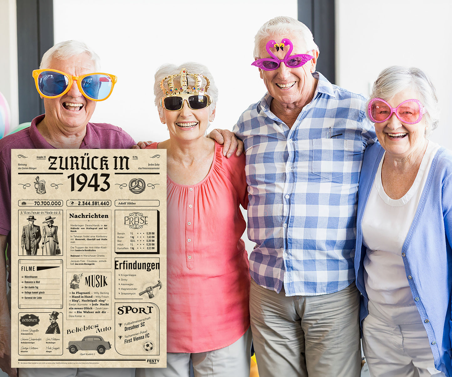 Geburtstagskarte zum 83. Geburtstag 1943 – Geschenk für Frauen und Männer
