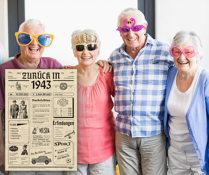 Geburtstagskarte zum 83. Geburtstag 1943 – Geschenk für Frauen und Männer