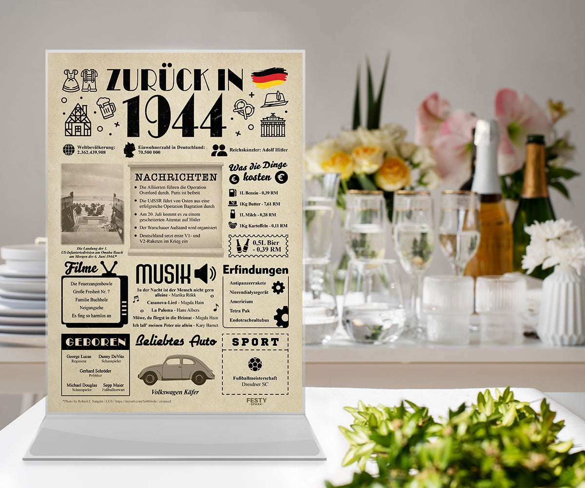 Geburtstagskarte zum 82. Geburtstag 1944 – Geschenk für Frauen und Männer