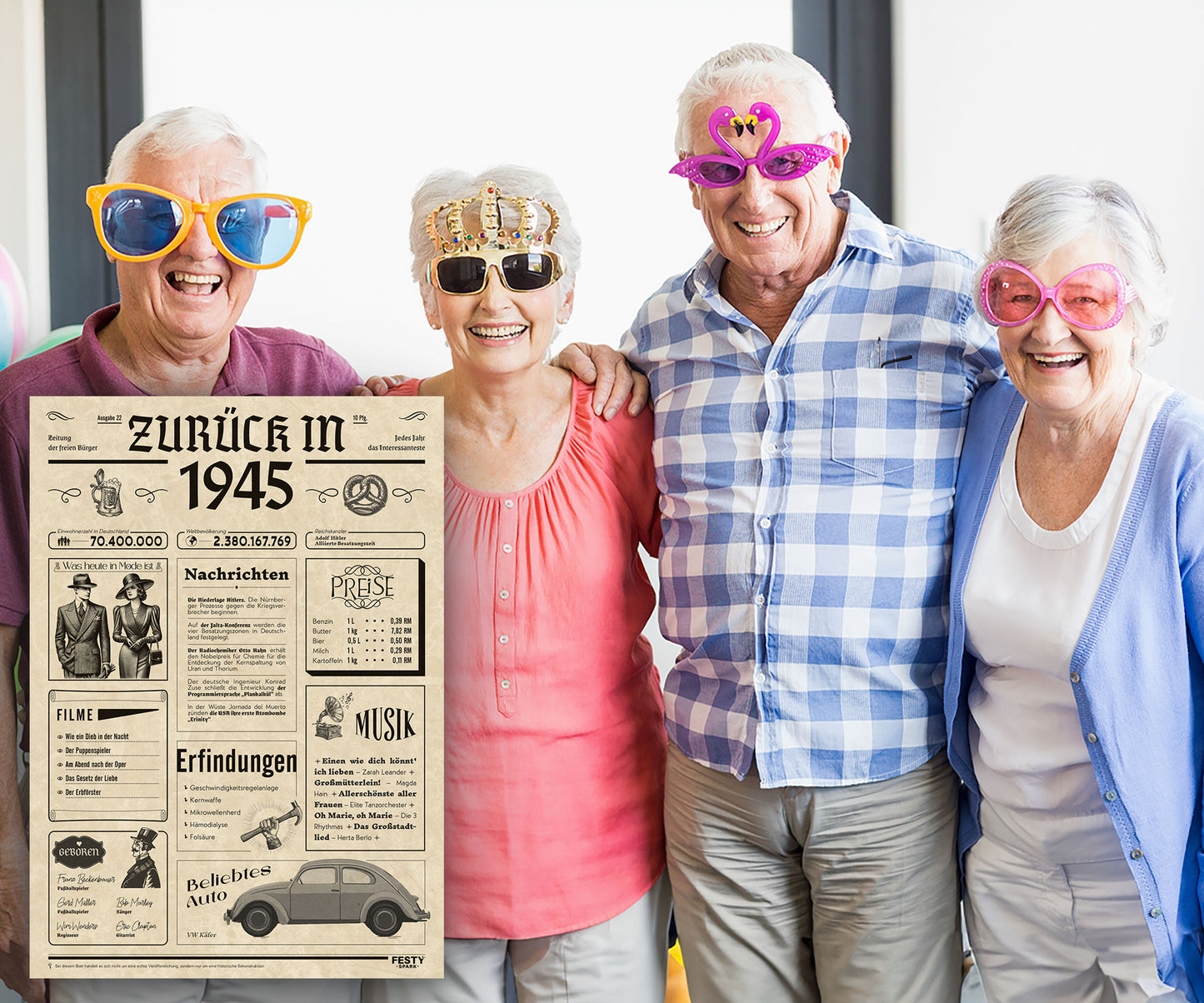 Geburtstagskarte zum 81. Geburtstag 1945 – Geschenk für Frauen und Männer