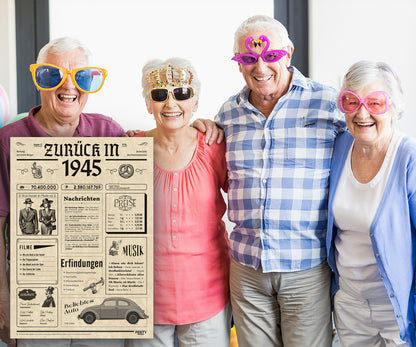 Geburtstagskarte zum 81. Geburtstag 1945 – Geschenk für Frauen und Männer