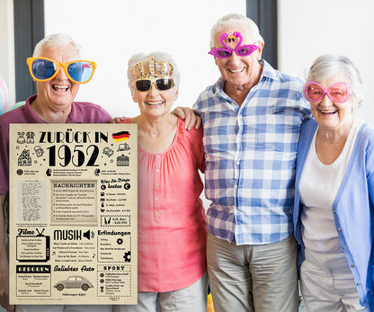 Geburtstagskarte zum 74. Geburtstag 1952 – Geschenk für Frauen und Männer