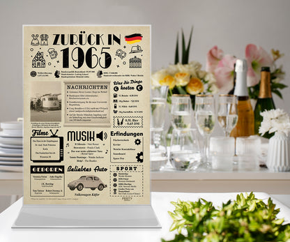 Geburtstagskarte zum 61. Geburtstag 1965 – Geschenk für Frauen und Männer