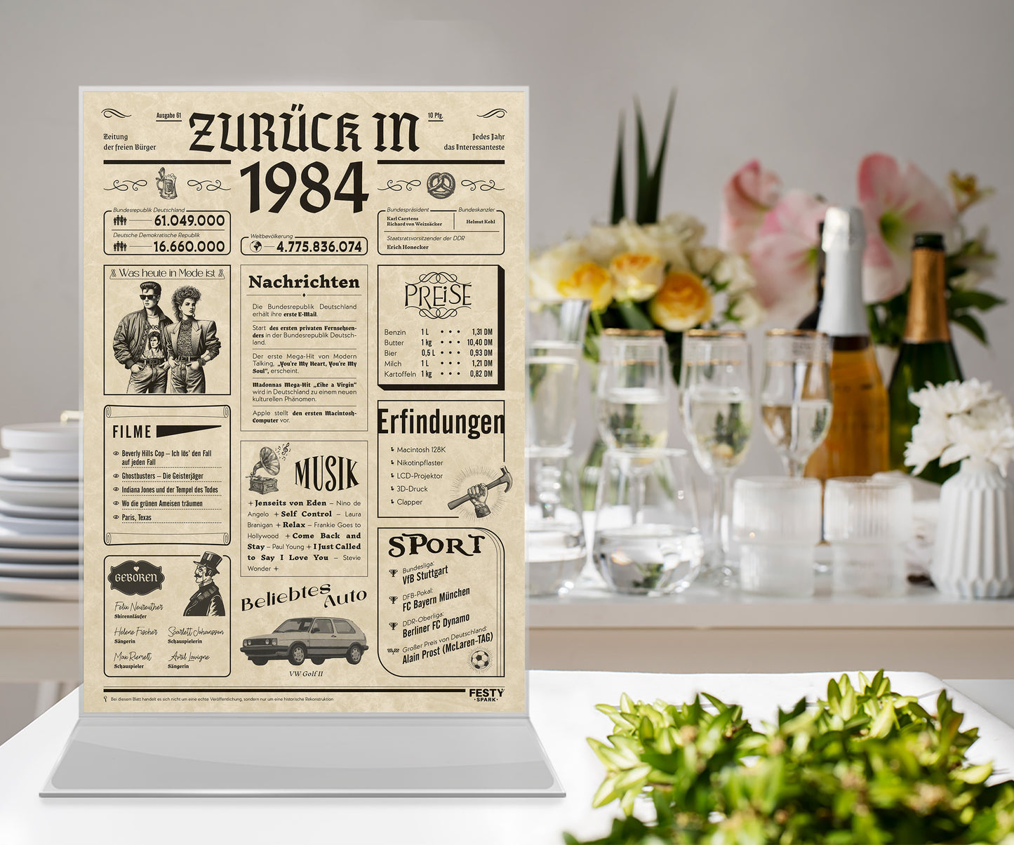 Geburtstagskarte zum 42. Geburtstag 1984 – Geschenk für Frauen und Männer