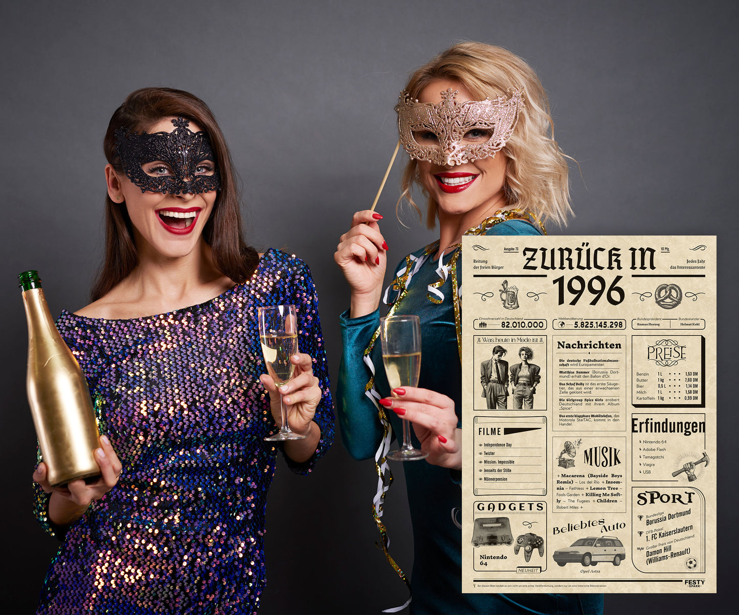 Geburtstagskarte zum 30. Geburtstag 1996 – Geschenk für Frauen und Männer