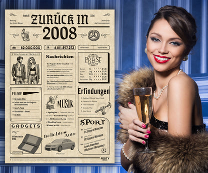 Geburtstagskarte zum 18. Geburtstag 2008 – Geschenk für Frauen und Männer