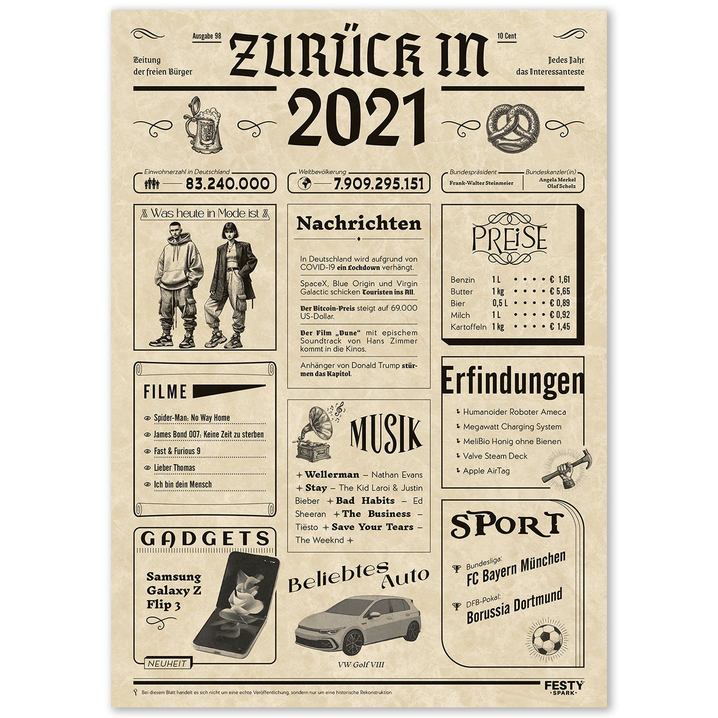 Geburtstagskarte zum 5. Geburtstag 2021 – Geschenk für Frauen und Männer