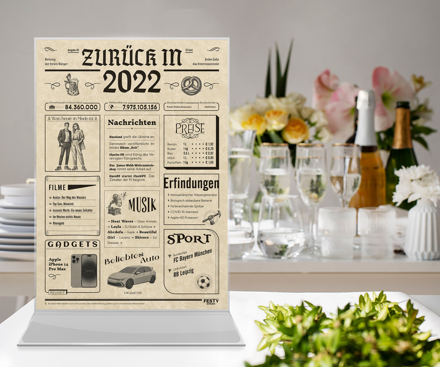 Geburtstagskarte zum 4. Geburtstag 2022 – Geschenk für Frauen und Männer