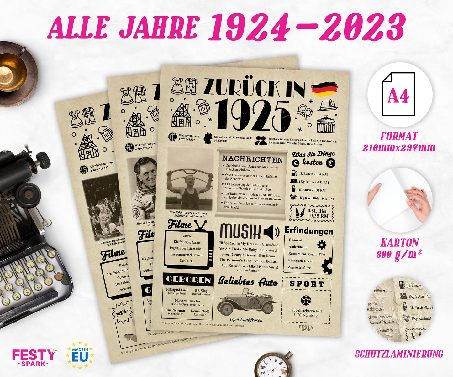 Geburtstagskarte zum 83. Geburtstag 1943 – Geschenk für Frauen und Männer
