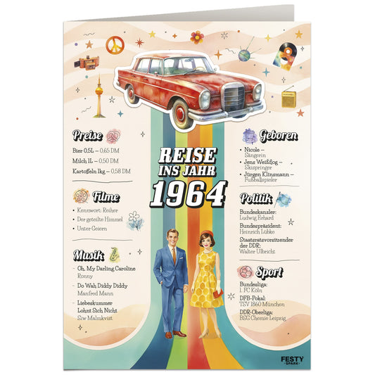 Geburtstagskarte zum 62. Geburtstag – Jahrgang 1964