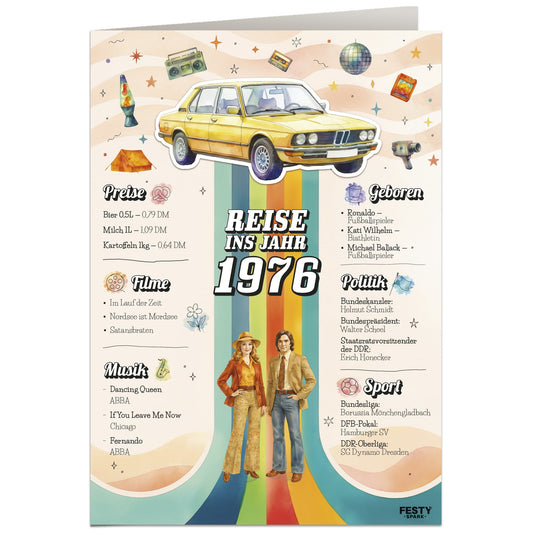 Geburtstagskarte zum 50. Geburtstag – Jahrgang 1976